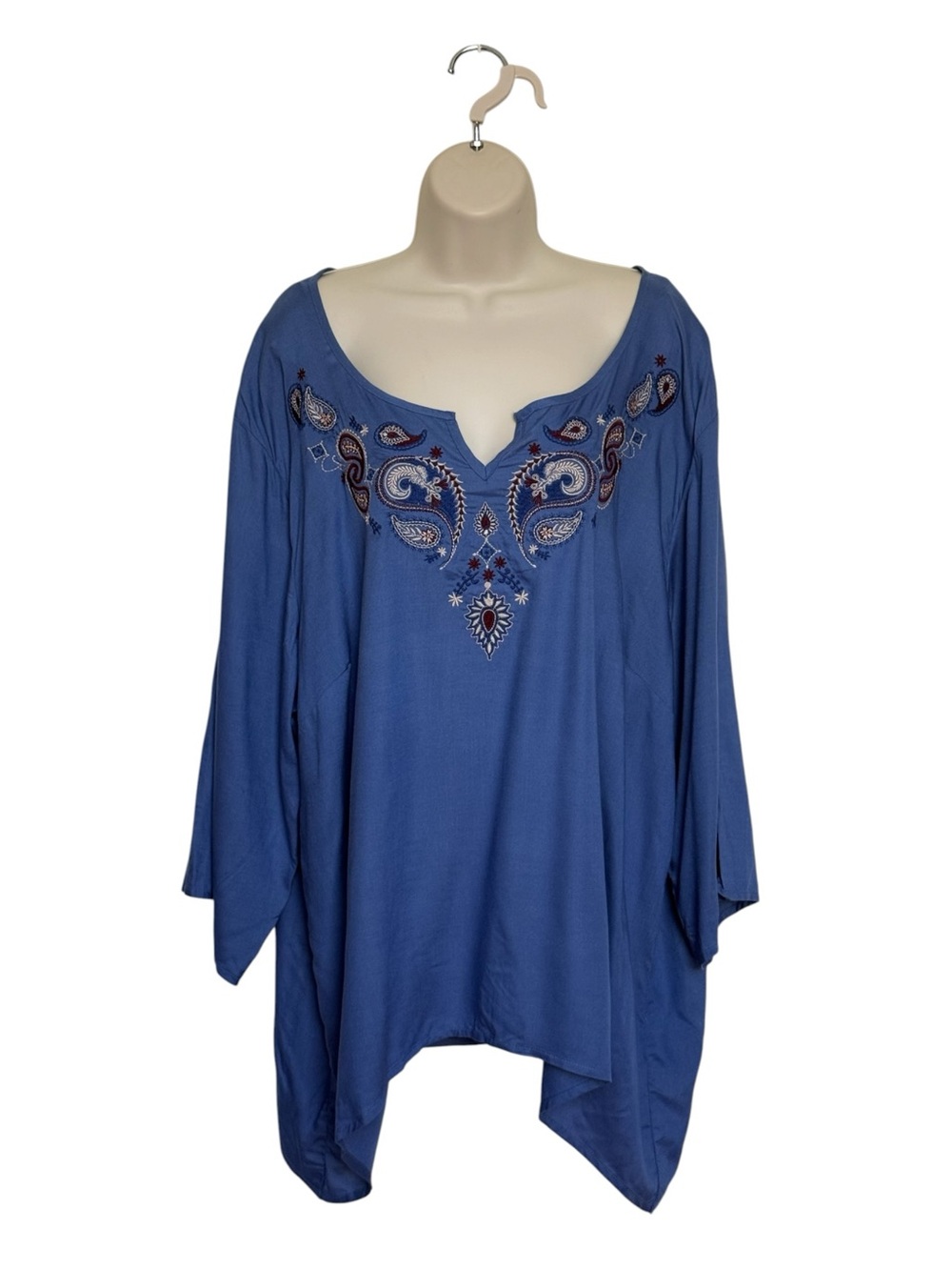 NWT Great Northwest Indigo Women’s Plus Size Embroidered Bohemian Tunic Sz 3X